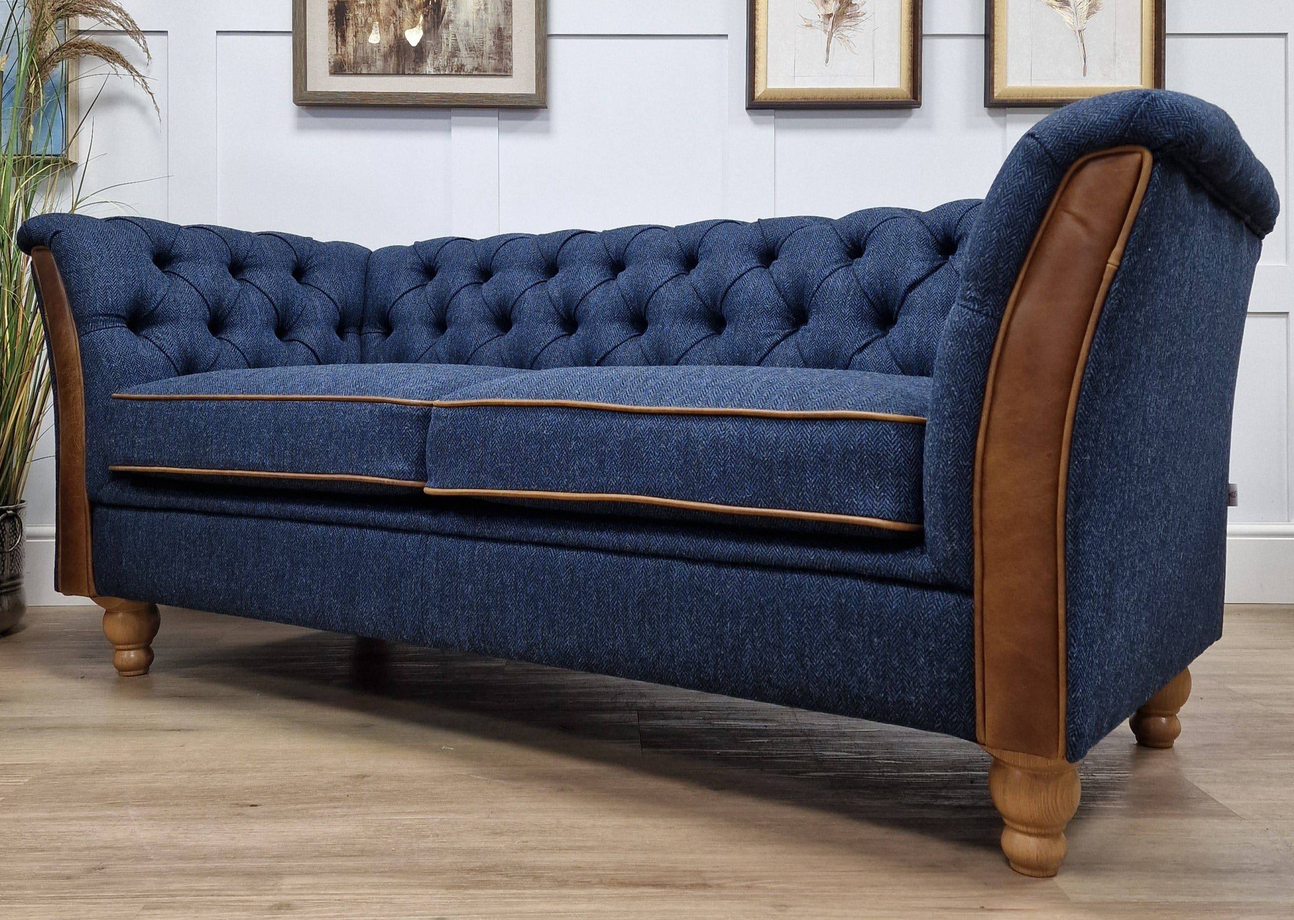 Navy and online grey sofa