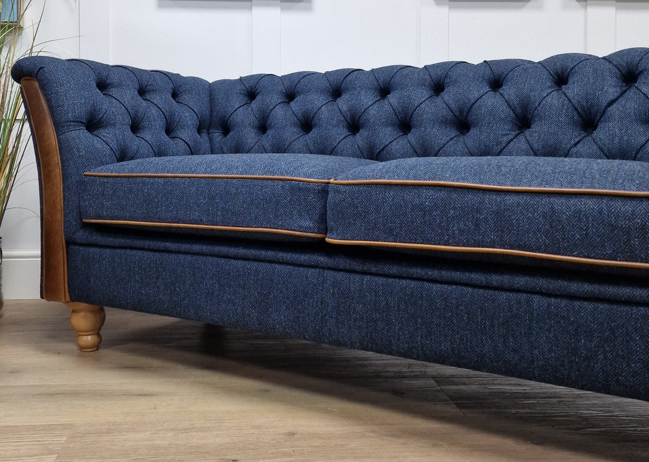 Blue shop tweed couch