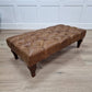 Banquet Buttoned Footstool Large Leather - Rydan Interiors