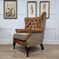 Hunting Lodge Wingback Chair - Brown Tan Leather - Maxwell - Rydan Interiors