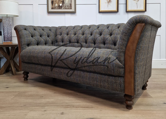 Harris Tweed And Leather Chesterfield | Orkney
