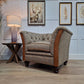 Tiree Harris Tweed Armchair - Brown And Beige Herringbone - Rydan Interiors