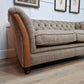 Tiree 2 Seater Harris Tweed Sofa - Brown And Beige Herringbone - Rydan Interiors