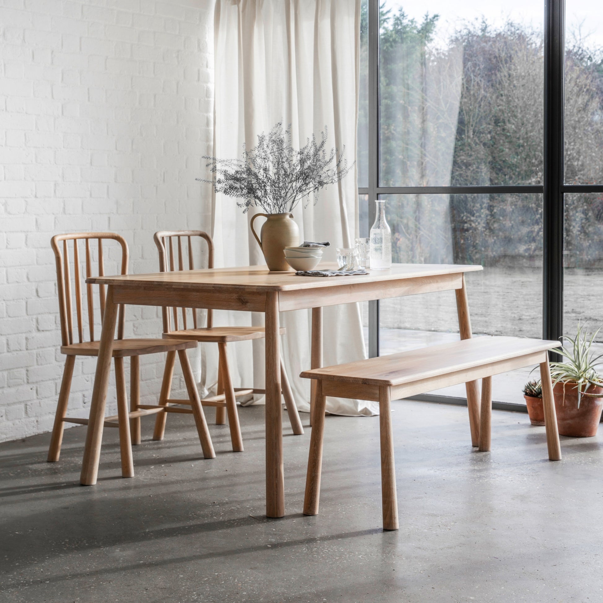Emiko Metal And Wood Dining Table 