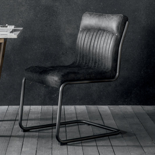 Balham Vintage Leather Chair | Antique Ebony 