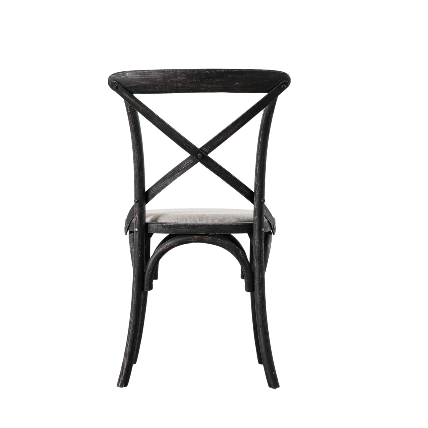 Wooden X Back Dining Chair |Black Linen (2 Pack)