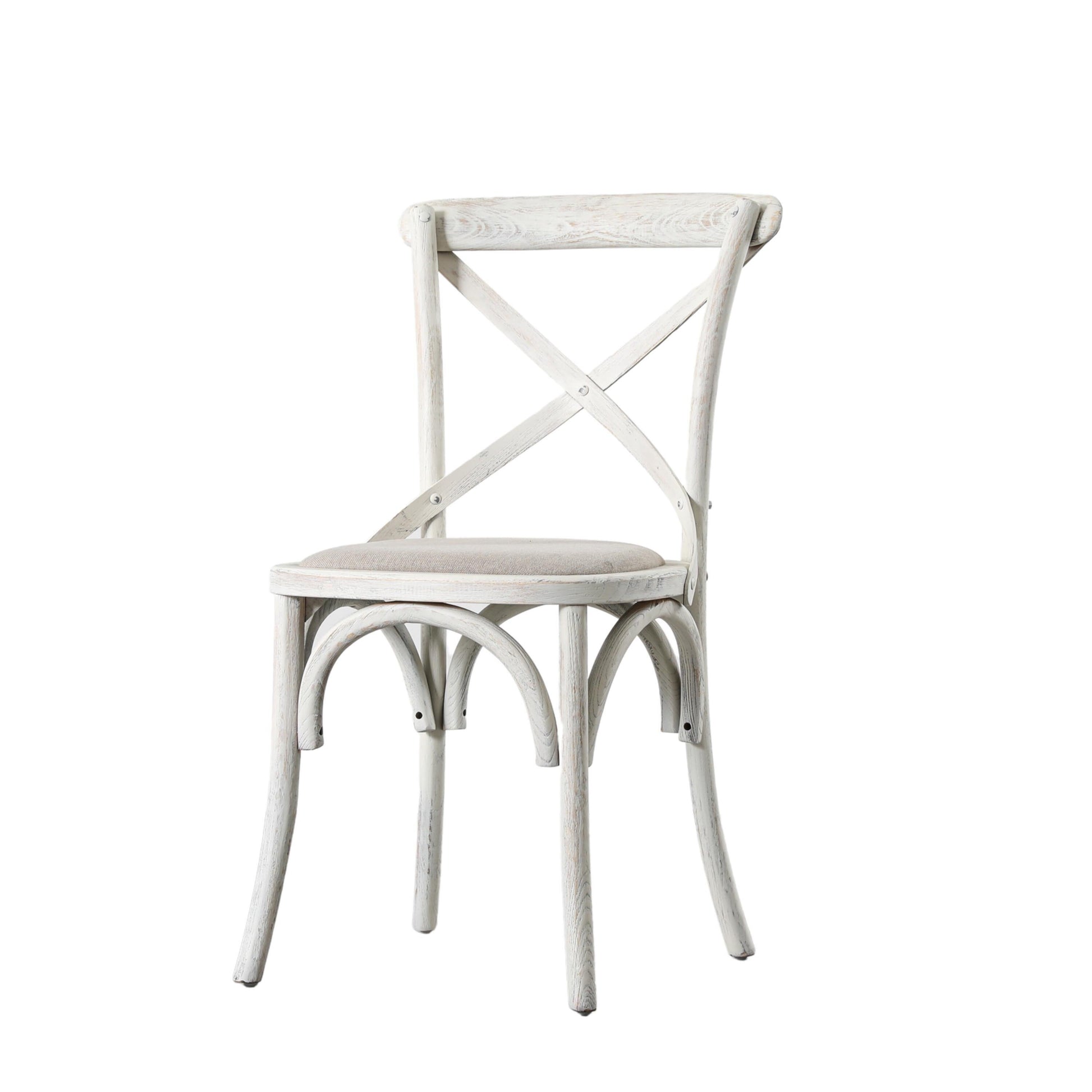 Wooden X Back Dining Chair | Natural Linen (2 Pack)