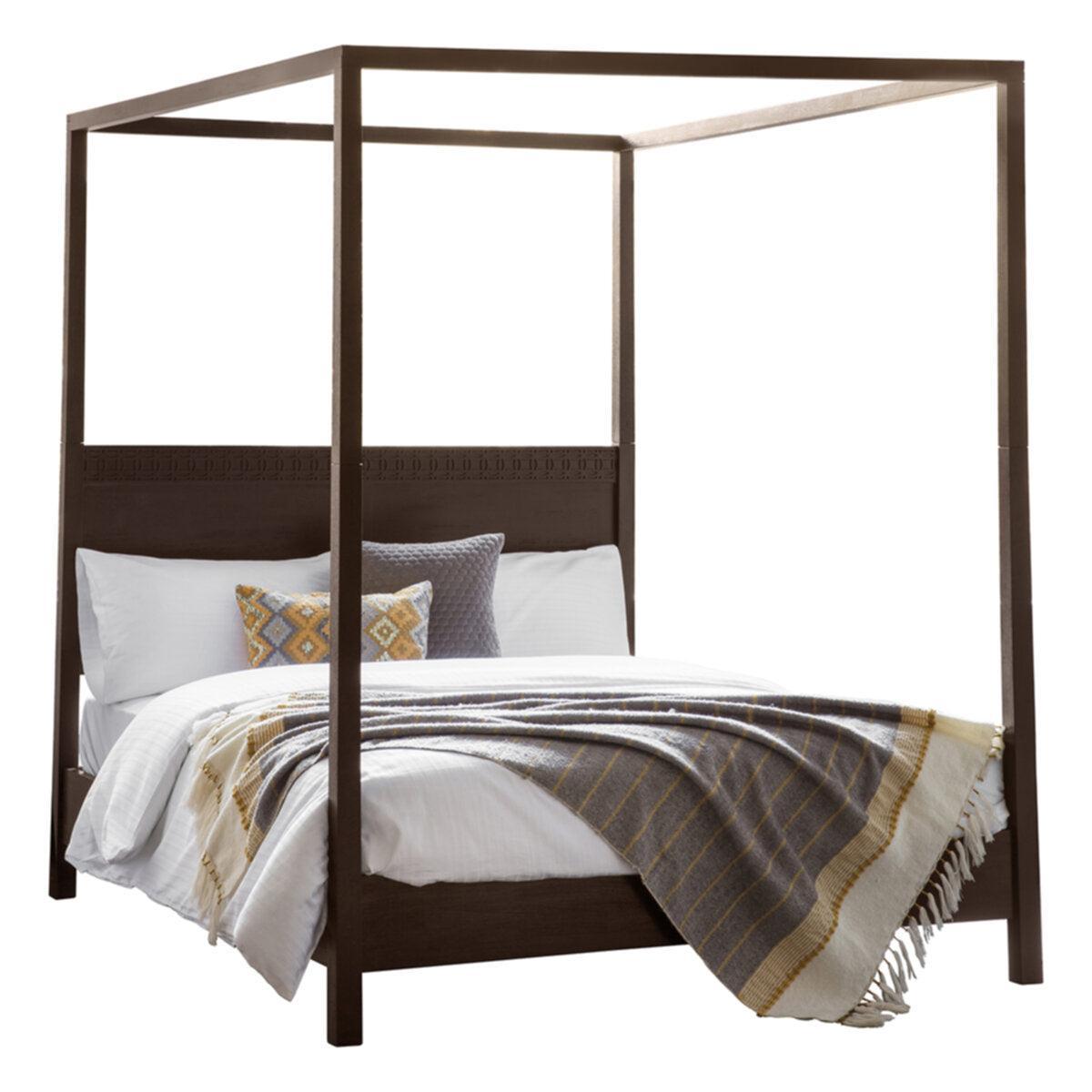 Mila 4 Poster King Size Bed | Brown