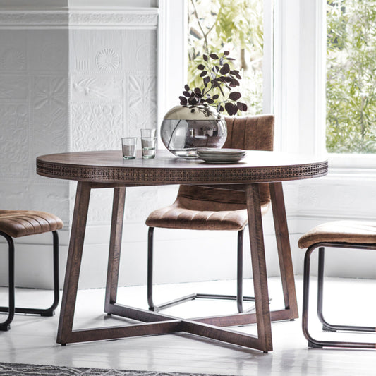 Mila Round Dining Table| Brown