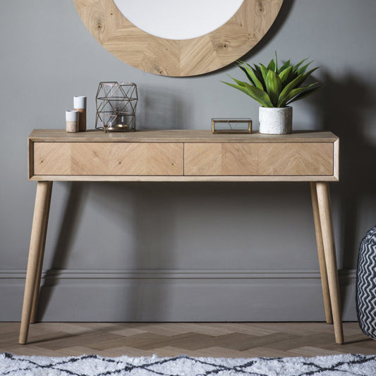Chevron 2 Drawer Console Table 
