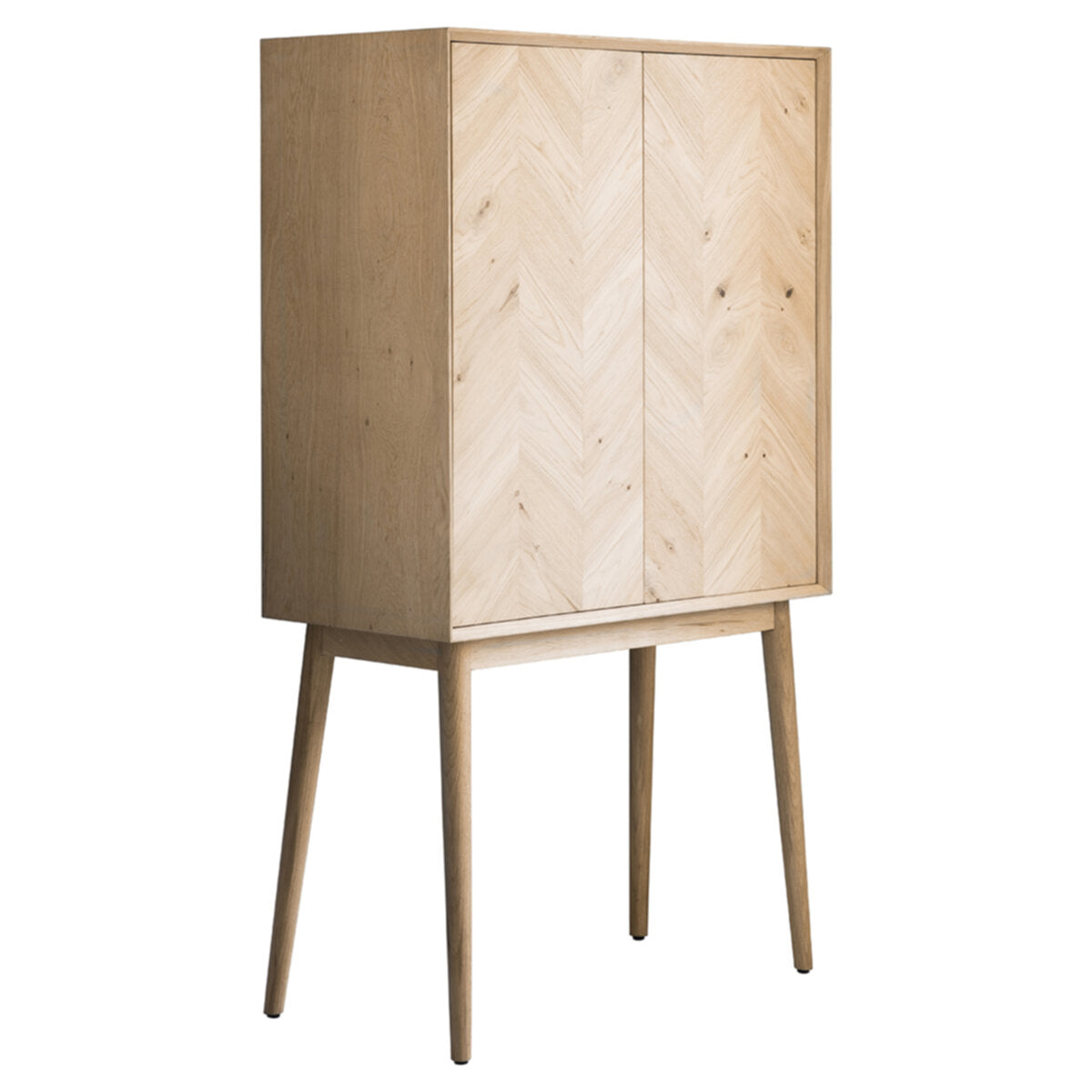 Chevron 2 Door Cocktail Cabinet 