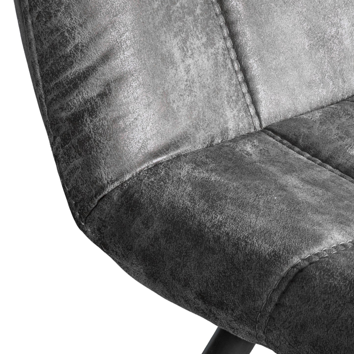 Carter Faux Leather Grey Chair (2 Pack)