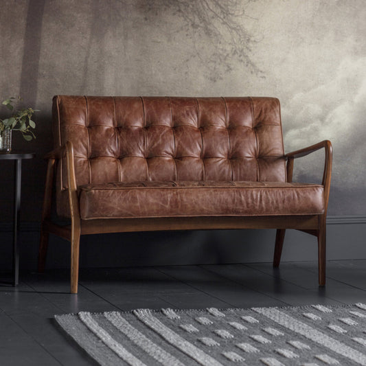 Lucas 2 Seater Sofa | Vintage Brown Leather
