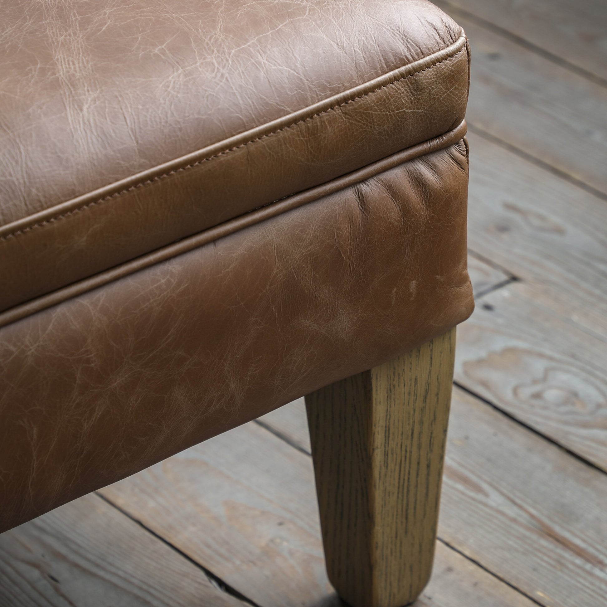 Mr Paddington Stool | Vintage Brown Leather 