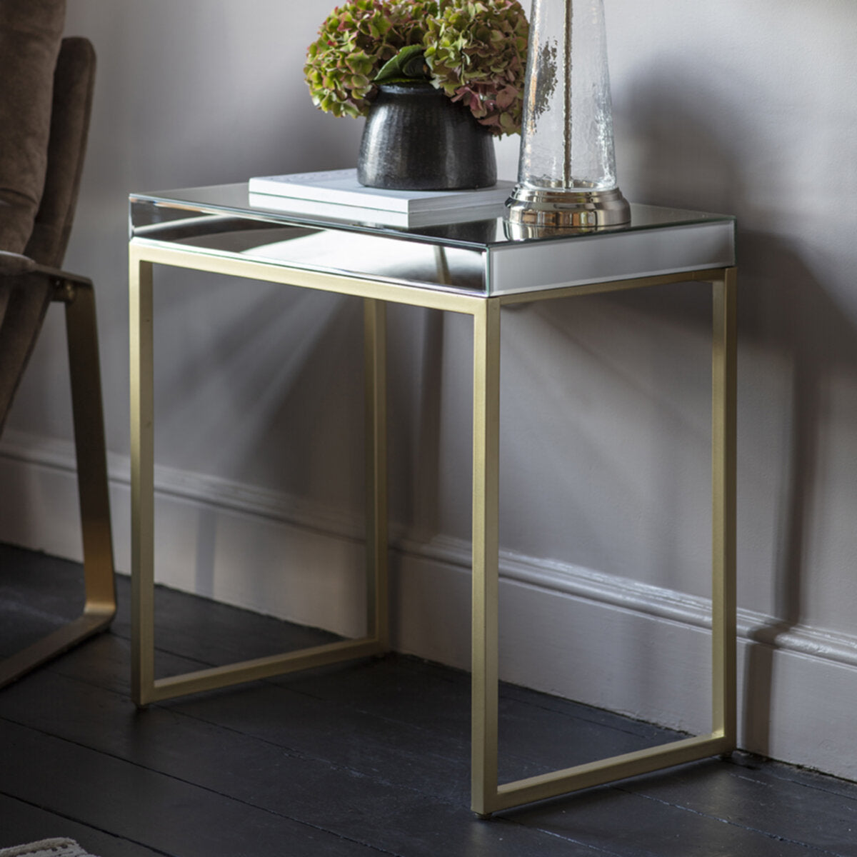 Mirrored Side Table | Champagne 