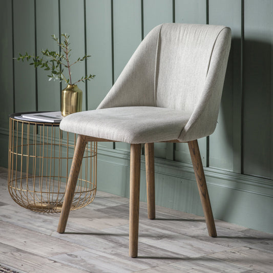 Riley Linen and Wood Dining Chair | Neutral (2 Pack) 