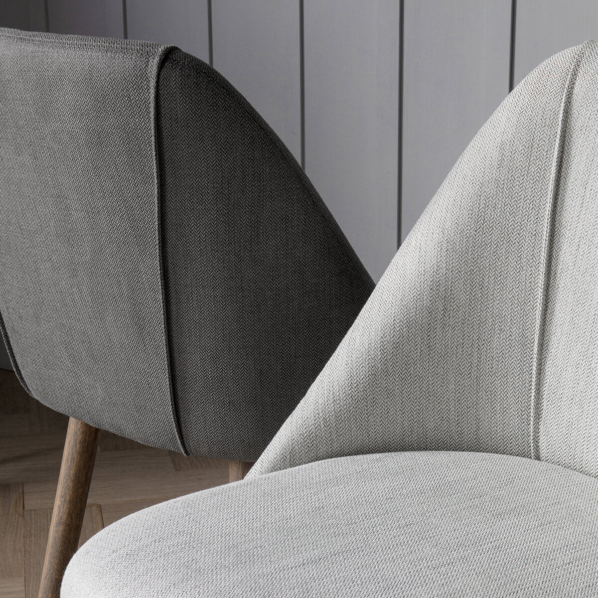Riley Linen and Wood Dining Chair | Slate Grey (2 Pack) 
