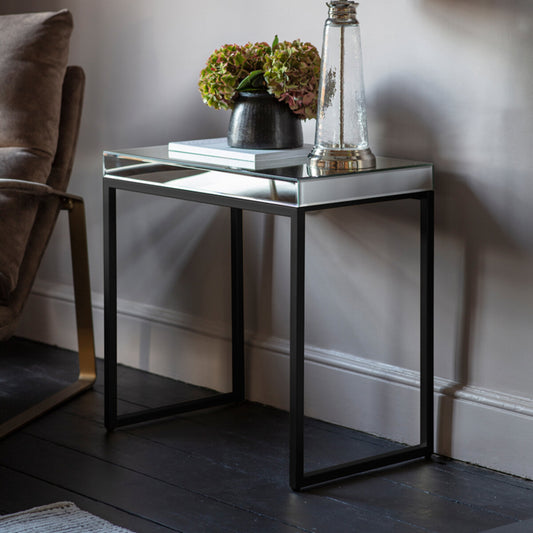 Mirrored Side Table | Black 