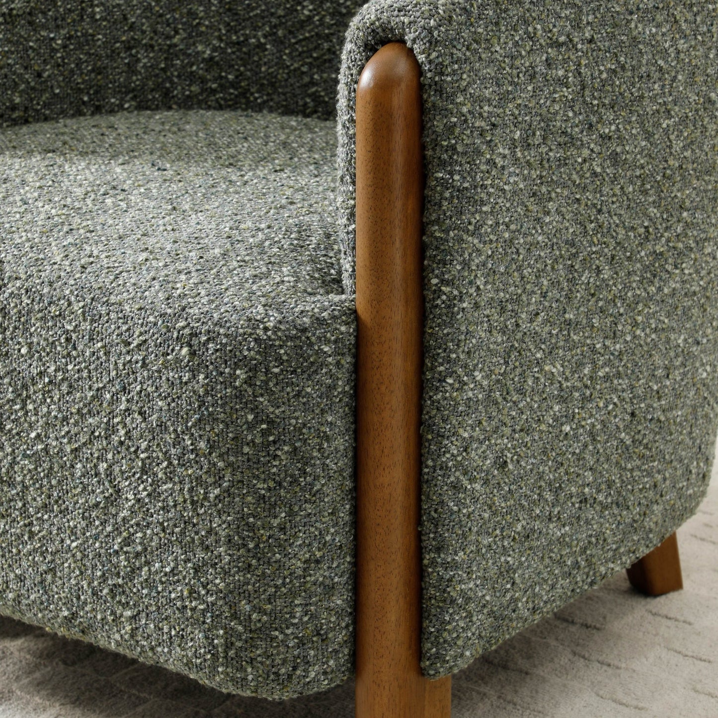 Jules Accent Chair | Olive Textured Boucle - Rydan Interiors