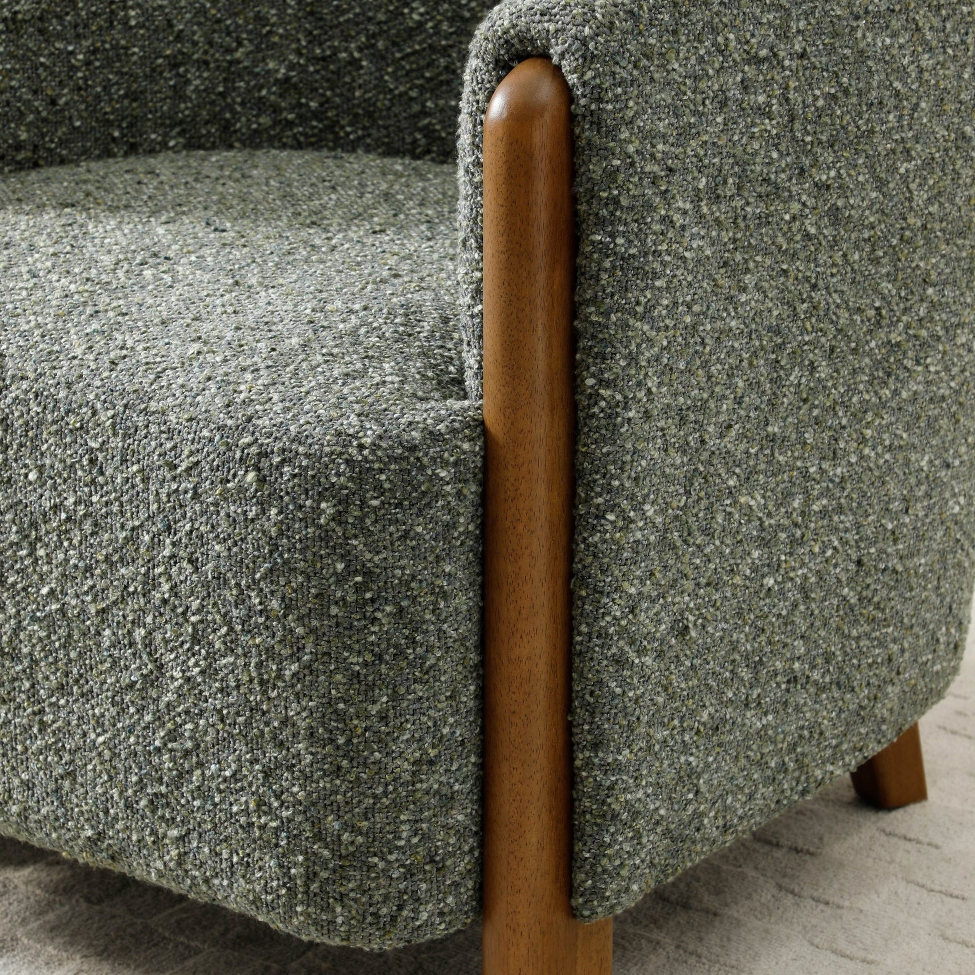Jules Accent Chair | Olive Textured Boucle - Rydan Interiors