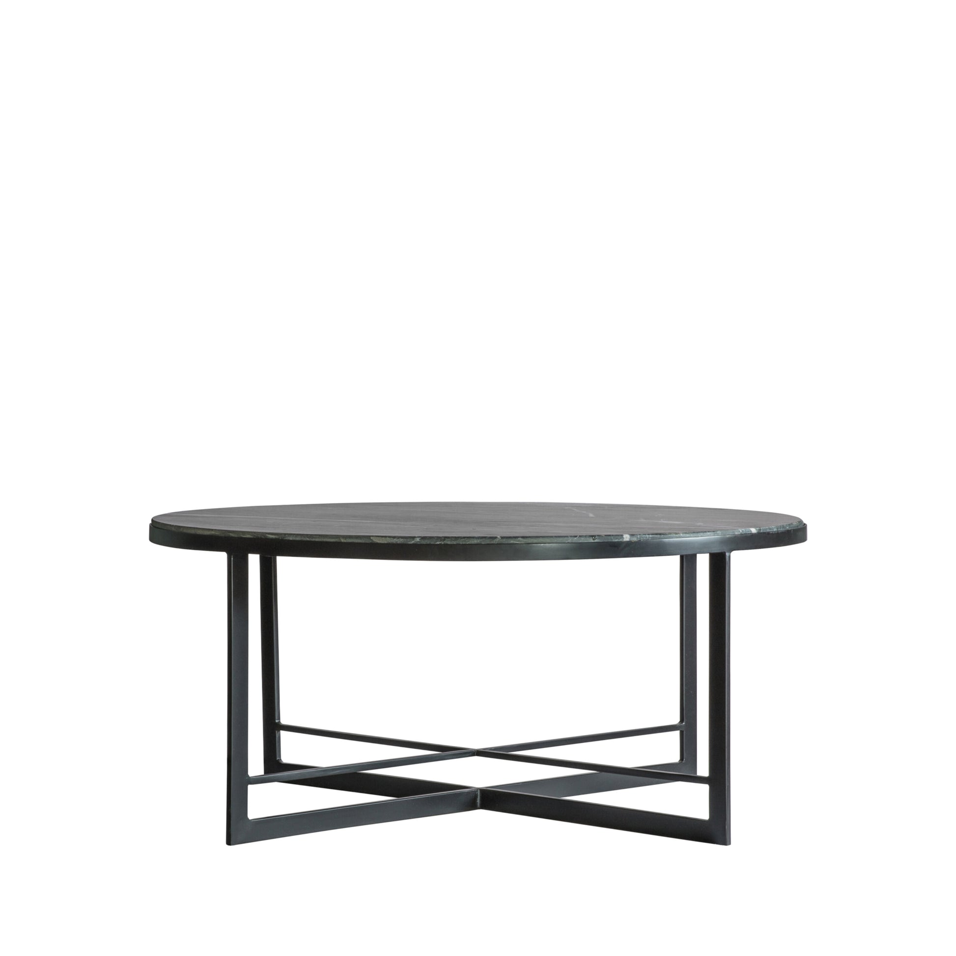 Black Marble and Iron Frame Coffee Table | Black 