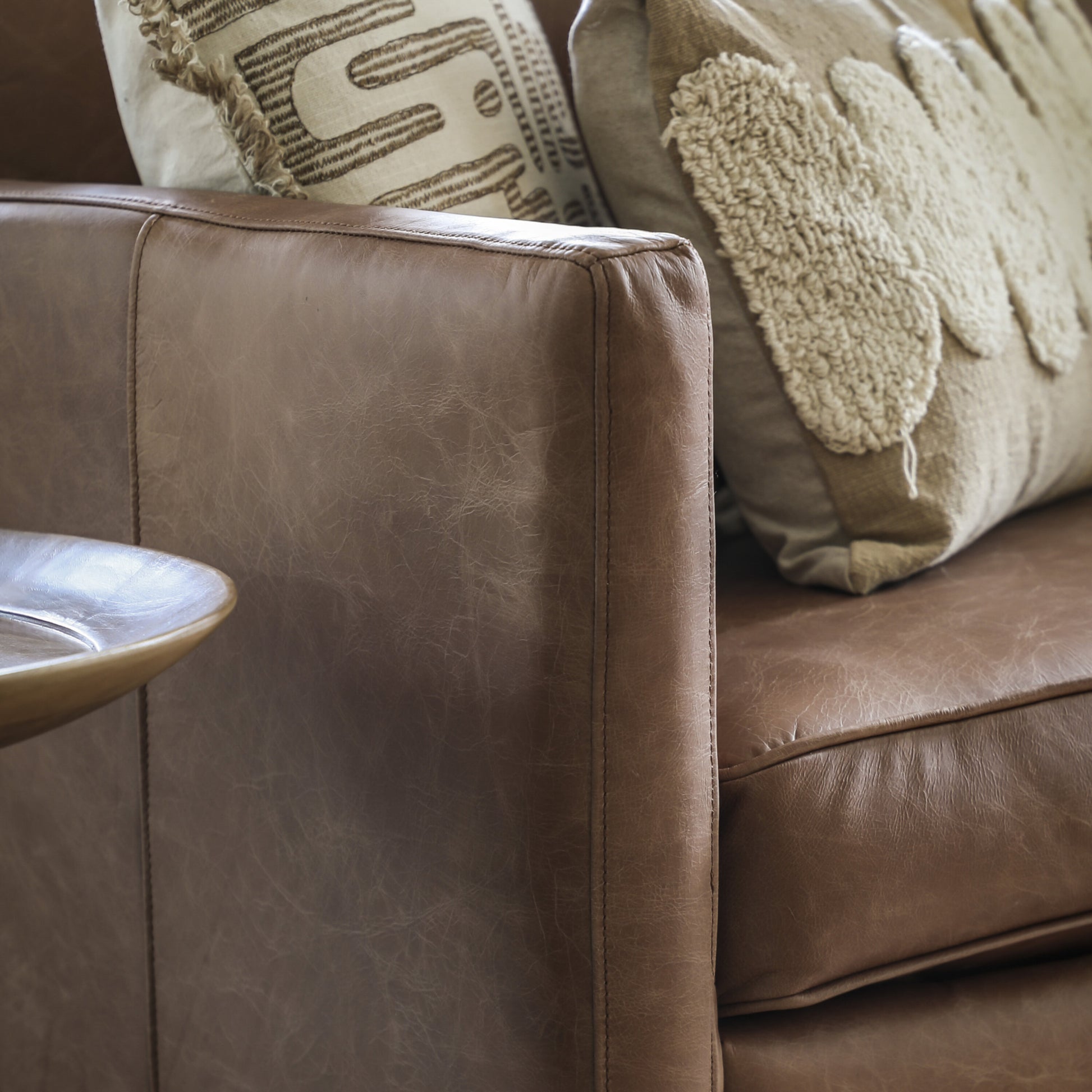 Ozzy 2 Seater Sofa | Vintage Brown Leather