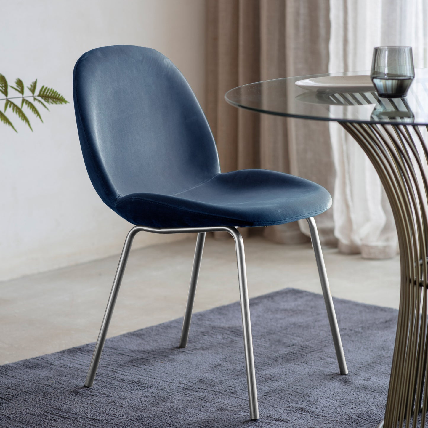 Luna Chair | Petrol Blue Velvet (2 Pack)