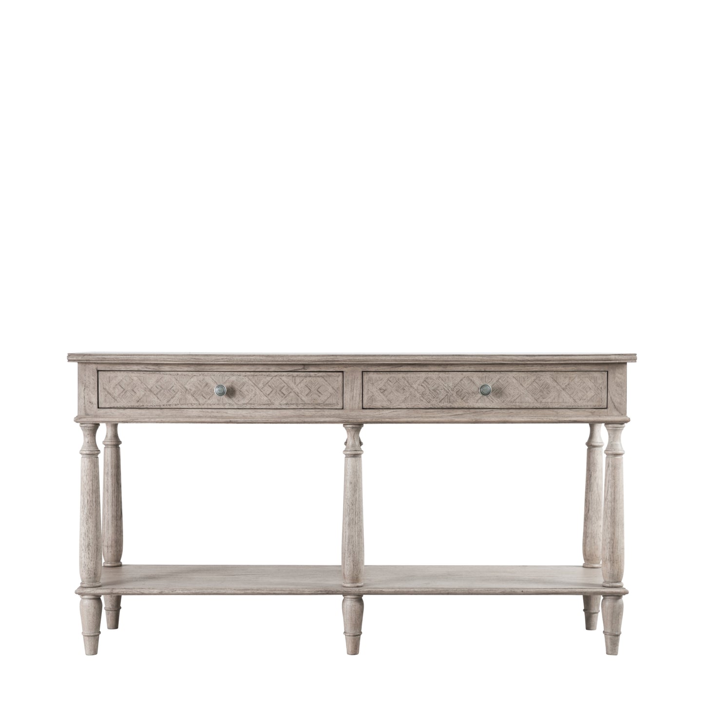 Colonial Parquet Inlay 2 Drawer Console Table 