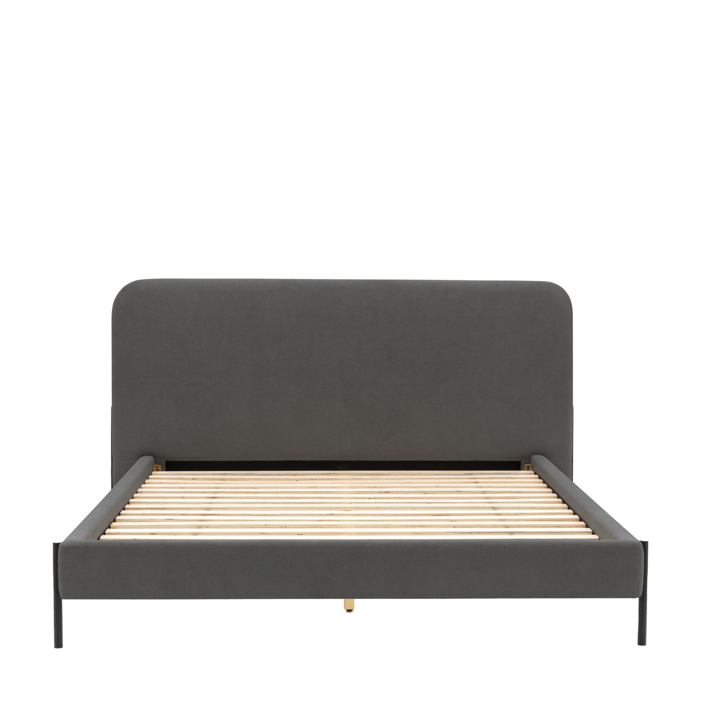 Scandi Exposed Wooden Frame King Size Bedstead | Warm Grey