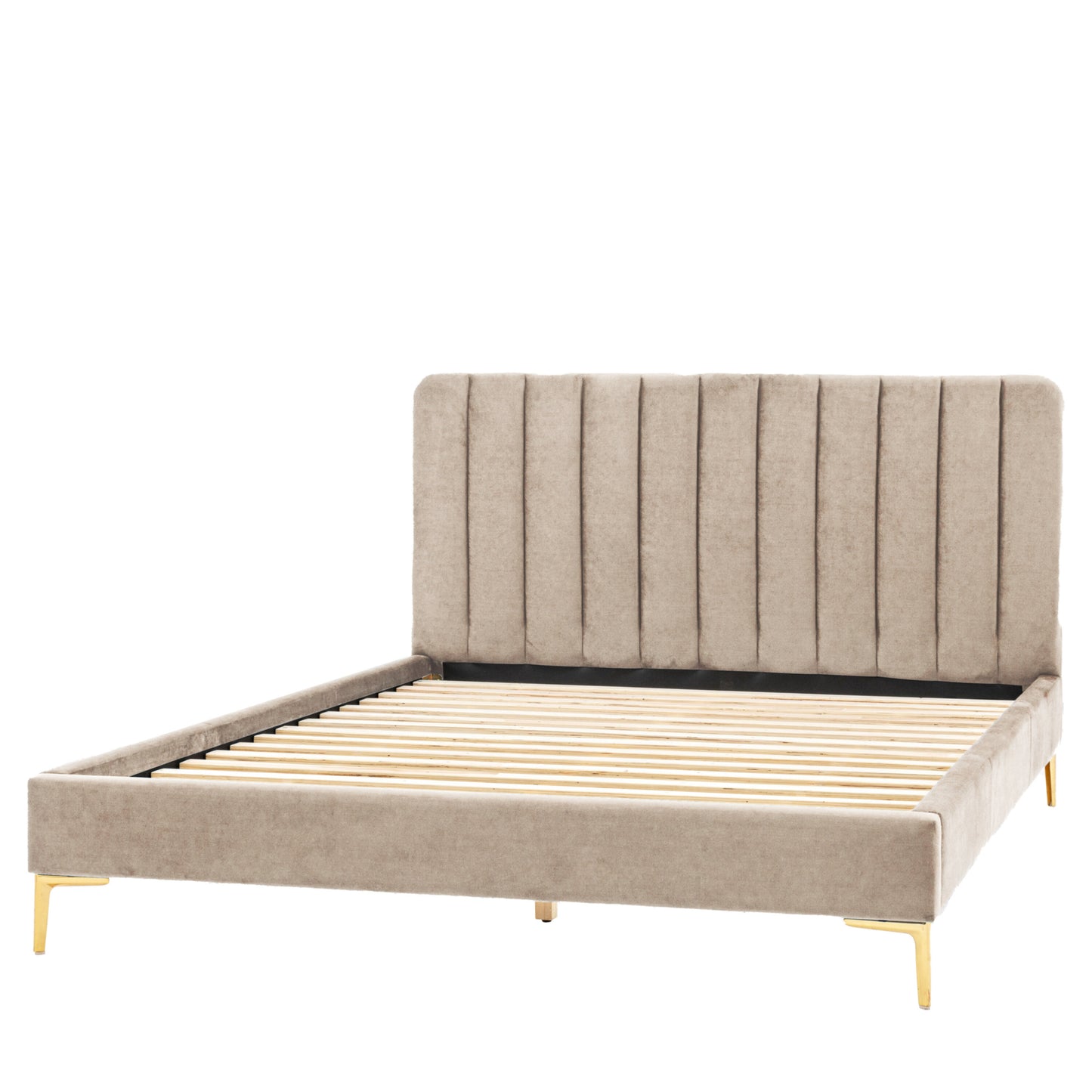 Scarlett Upholstered King Size Bedstead | Latte