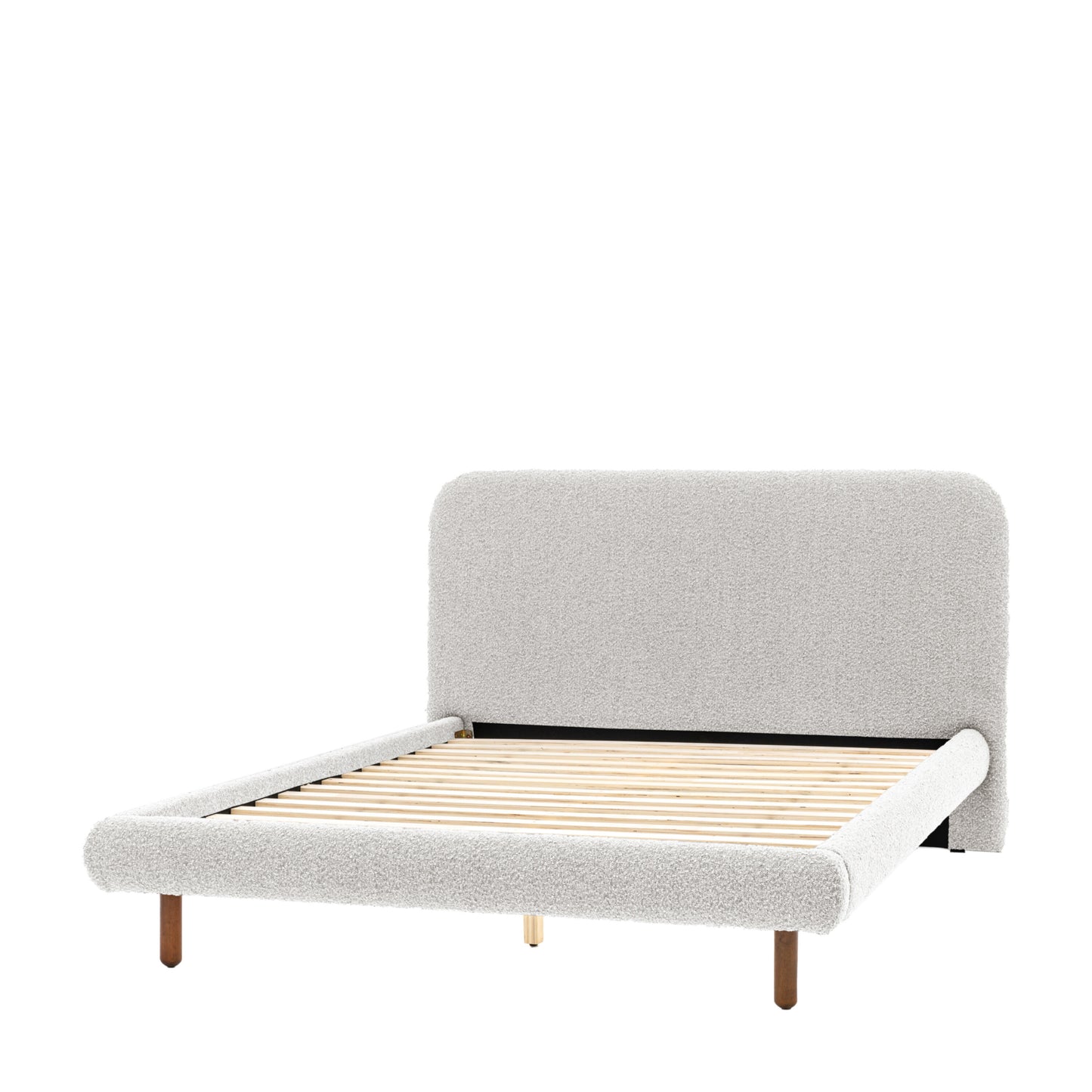 Hana Upholstered King Size Bedstead | Stone Grey