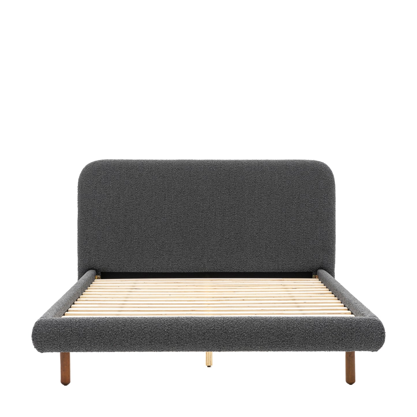 Hana Upholstered King Size Bedstead | Charcoal