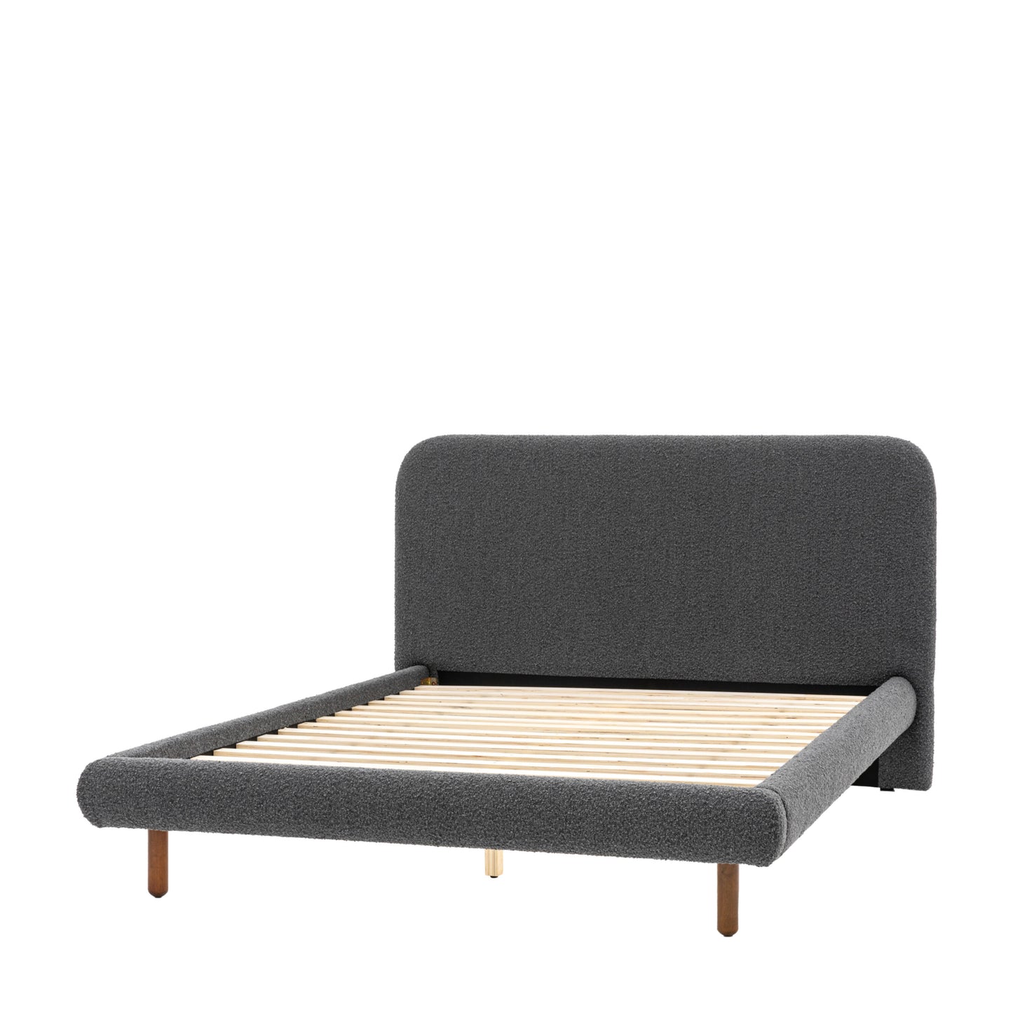 Hana Upholstered King Size Bedstead | Charcoal