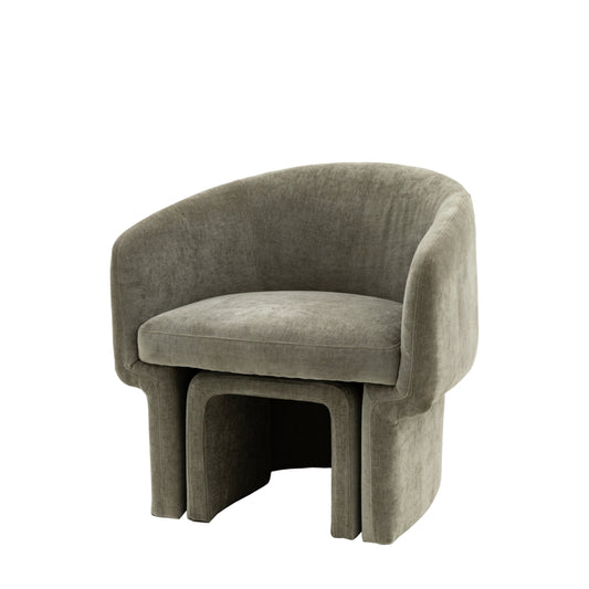 Ava Armchair and Footstool | Grey