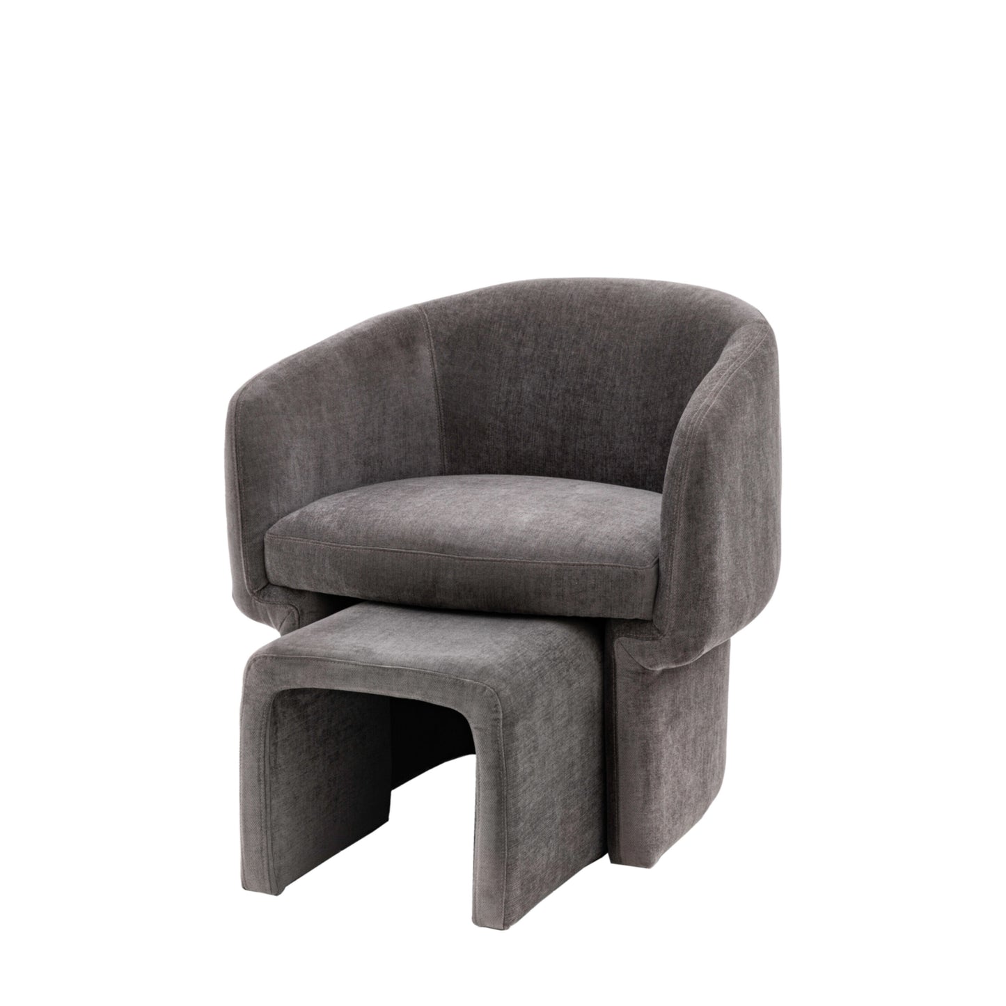 Ava Armchair and Footstool | Anthracite
