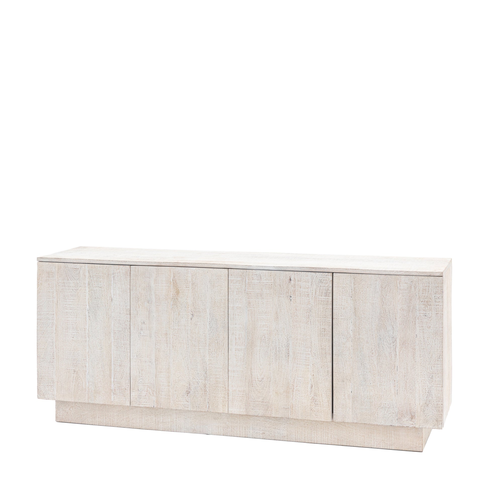 Solid Mango wood 4 Door Sideboard | Whitewash 