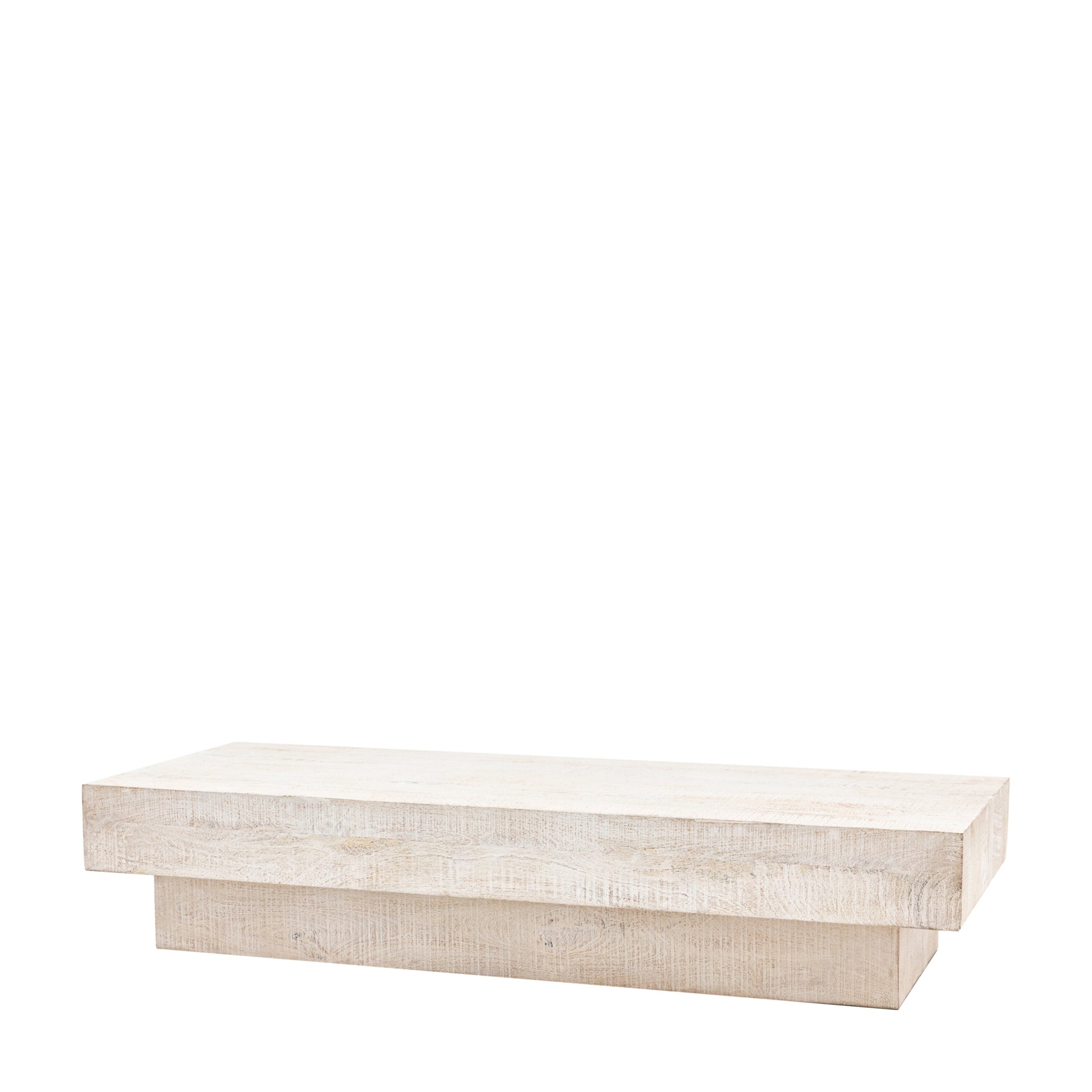 Solid Mango wood Coffee Table | Whitewash