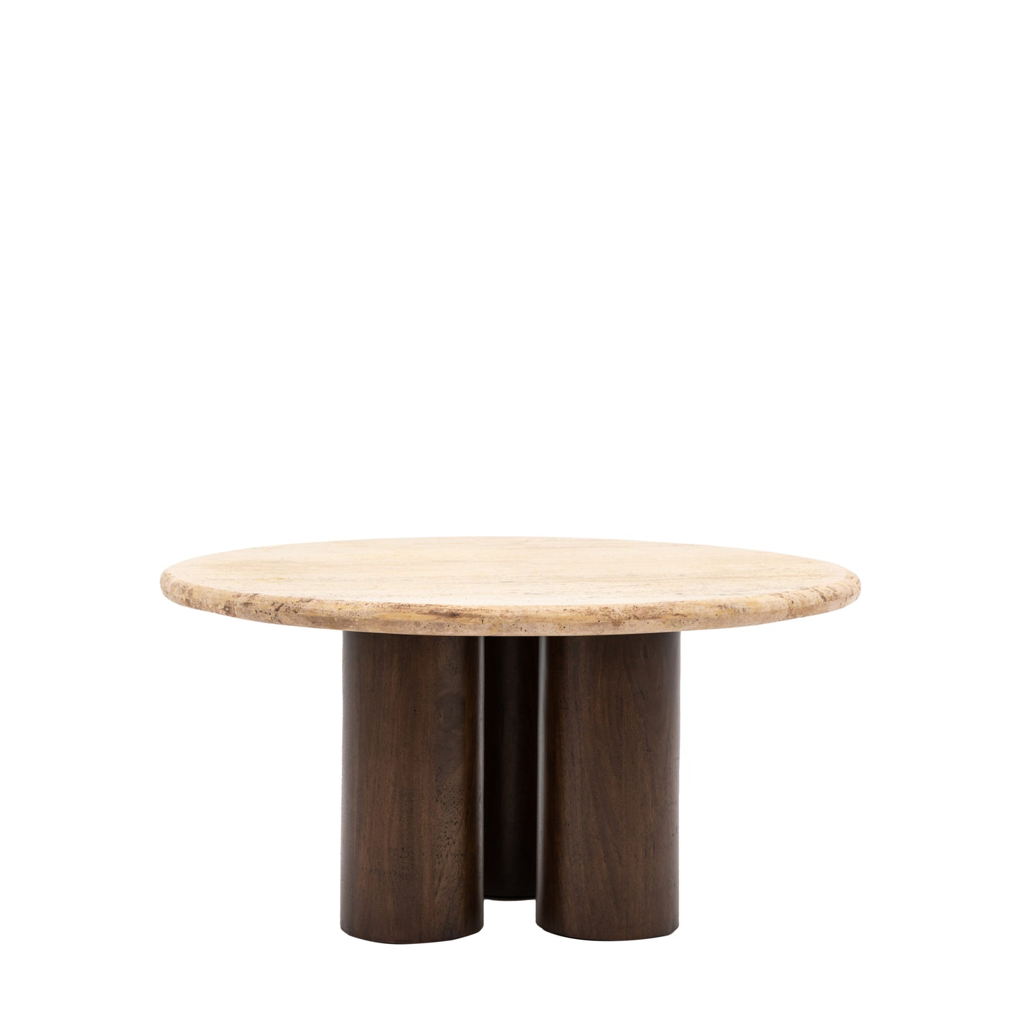 Kaori Dark Wood And Travertine Coffee Table 