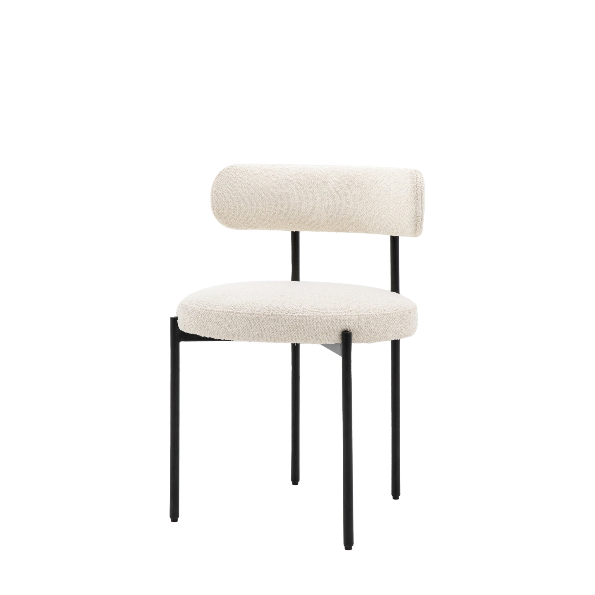 Remi Metal And Fabric Dining Chair | Vanilla (2 Pack) 