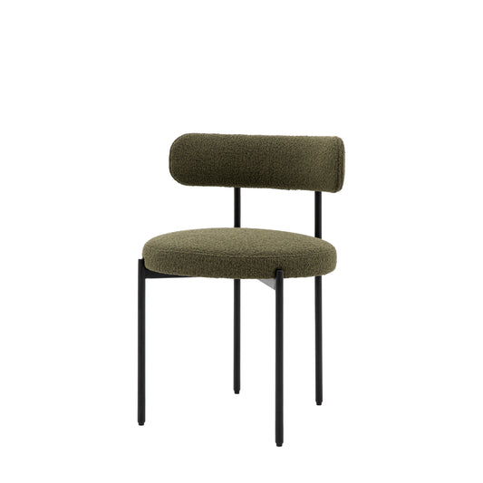 Remi Metal And Fabric Dining Chair | Green (2 Pack)