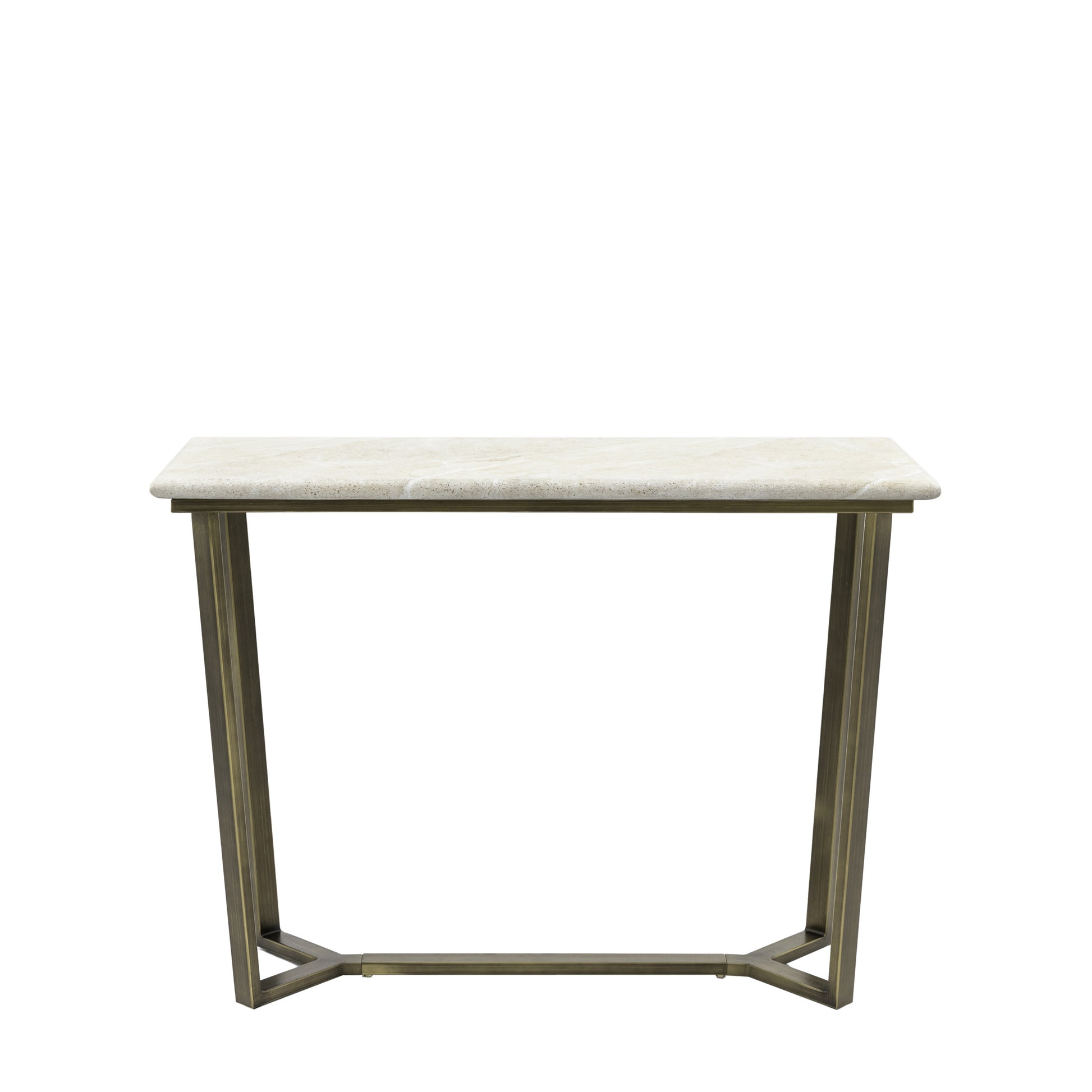 White Faux Marble And Steel Frame Console Table