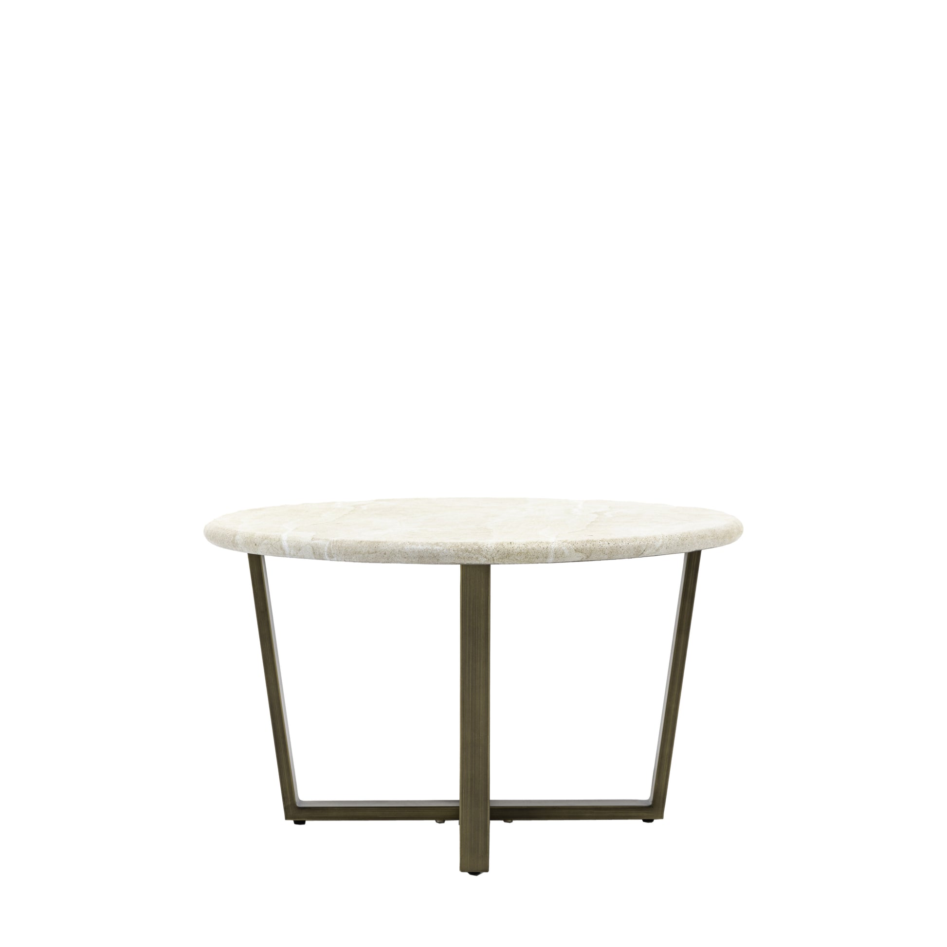 White Faux Marble And Steel Frame Round Coffee Table 