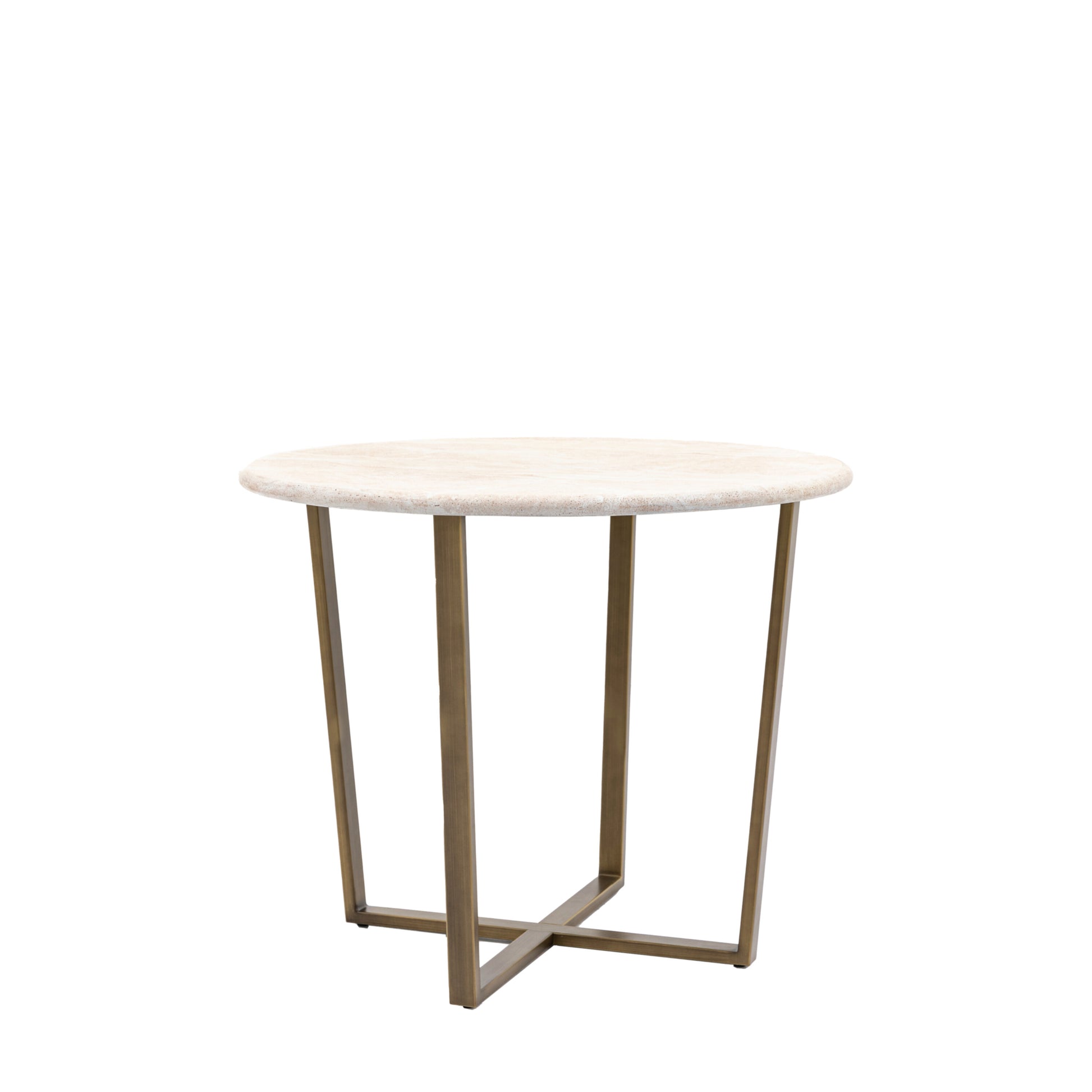 White Faux Marble And Steel Frame Round Dining Table