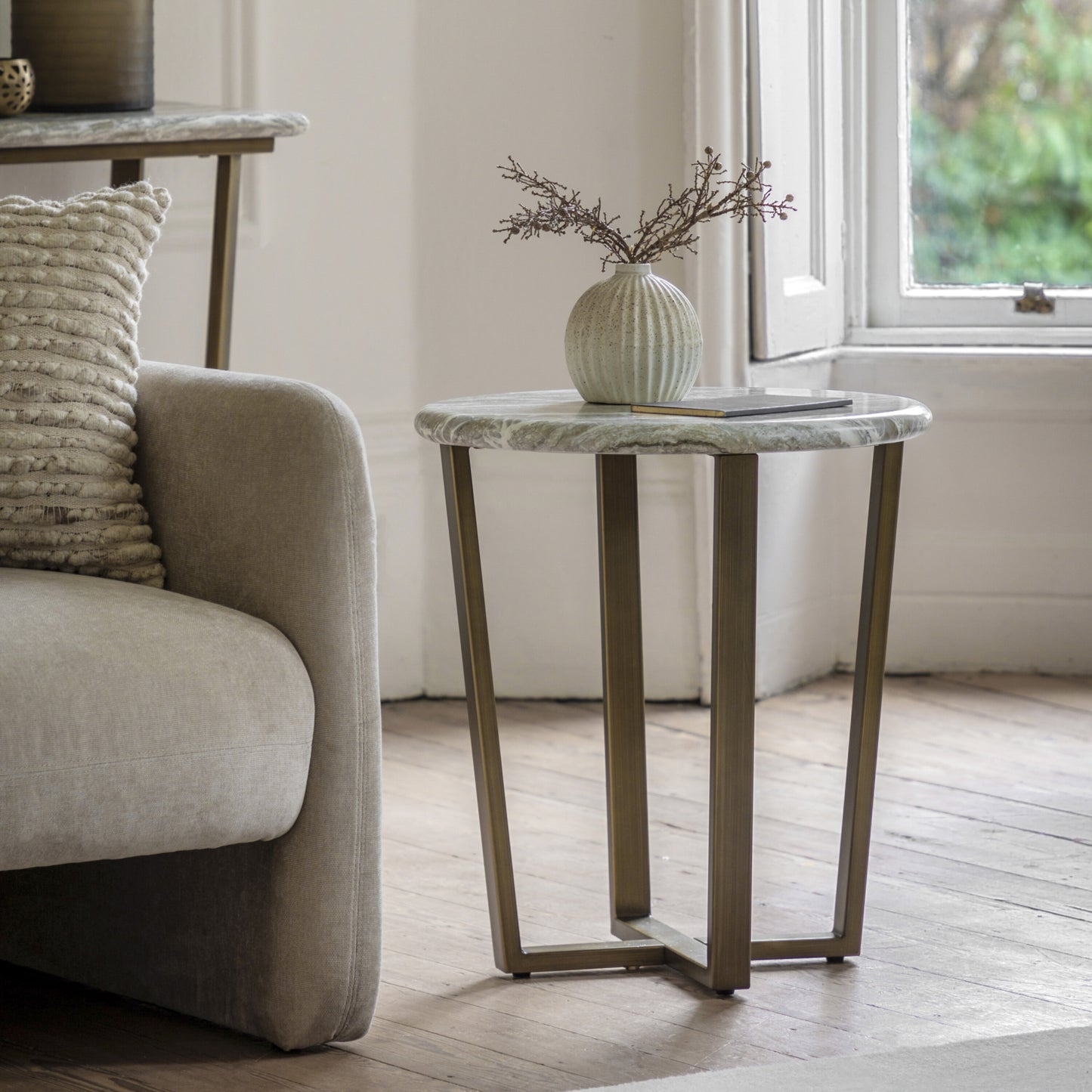 Faux Marble Side Table 
