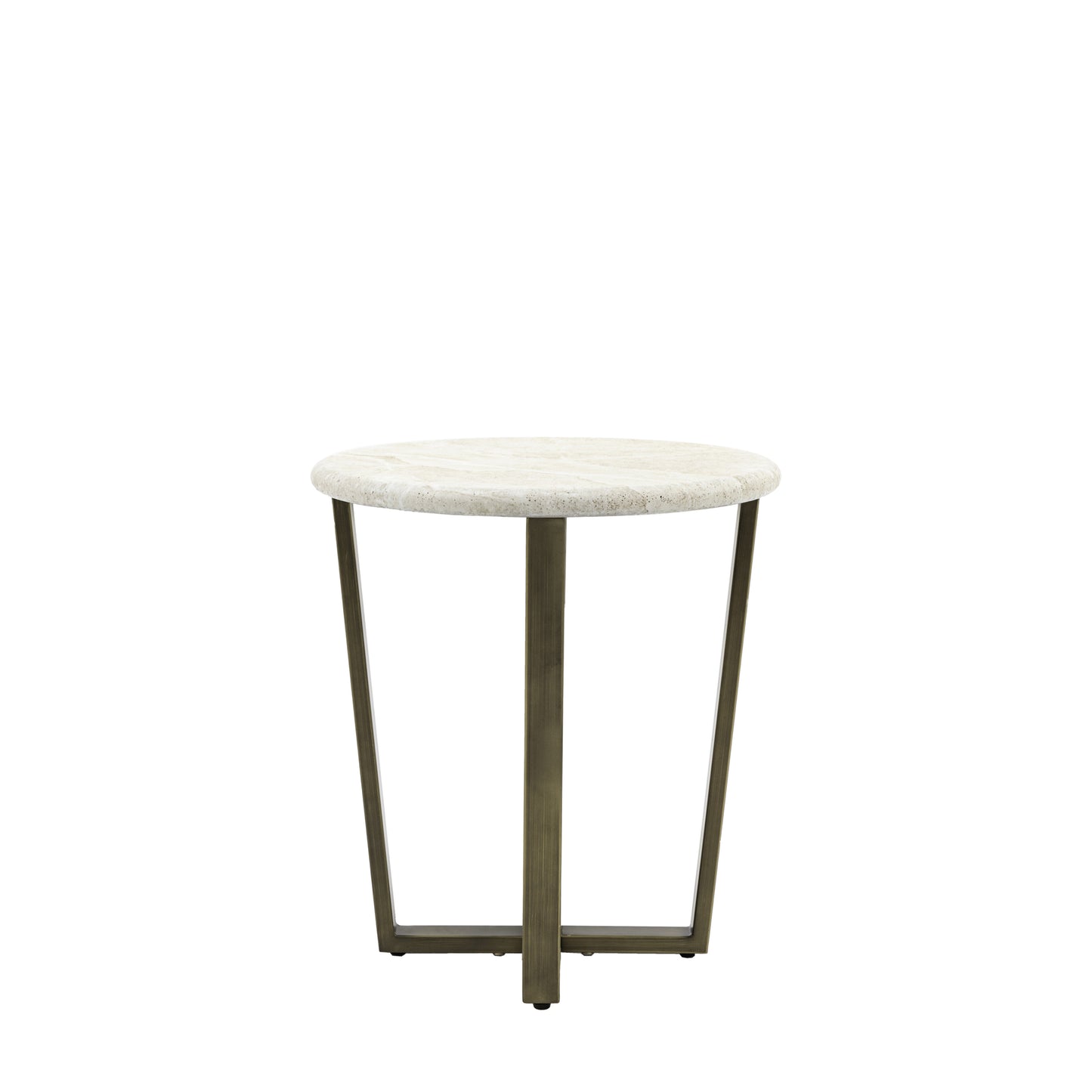 White Faux Marble And Steel Frame Side Table