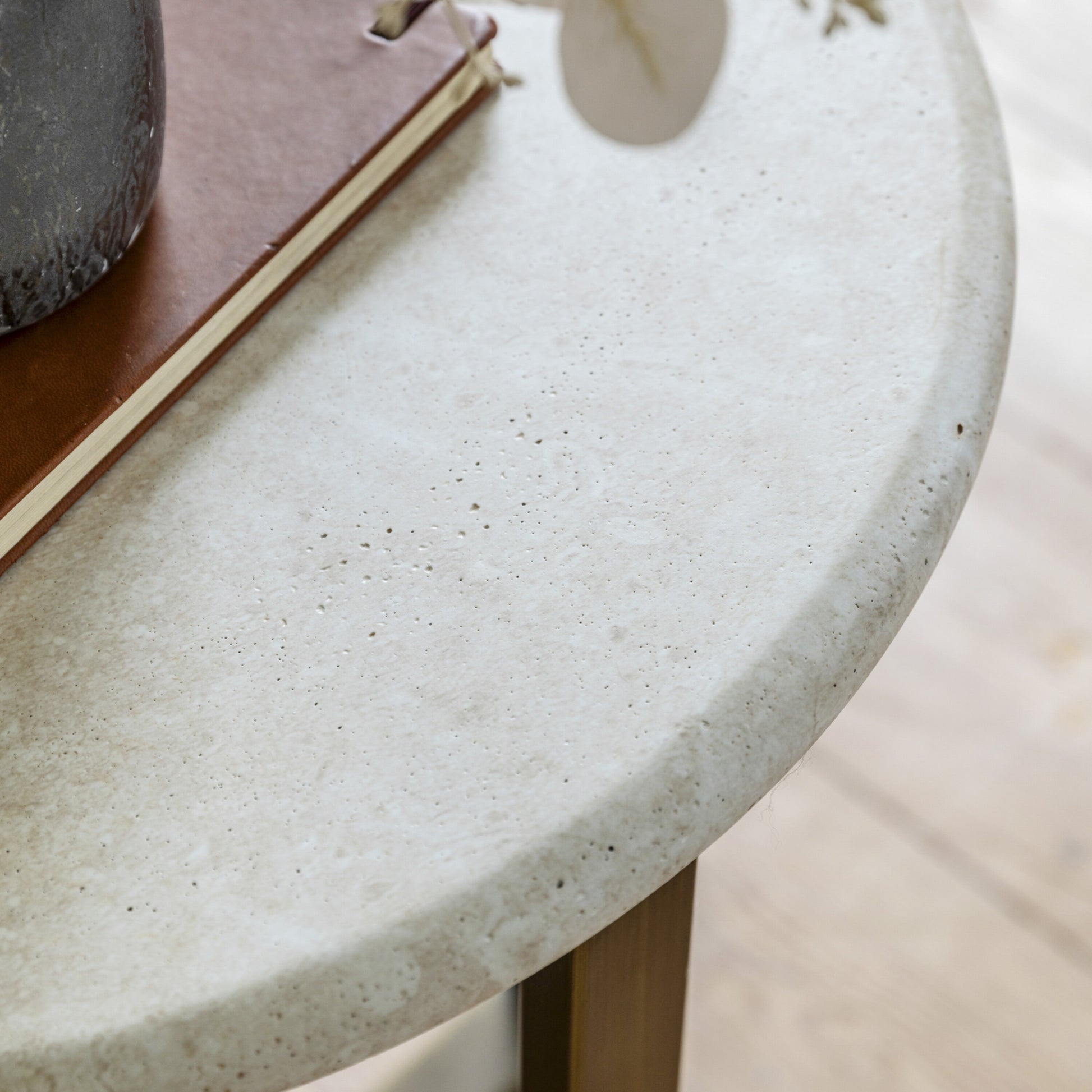 White Faux Marble And Steel Frame Side Table