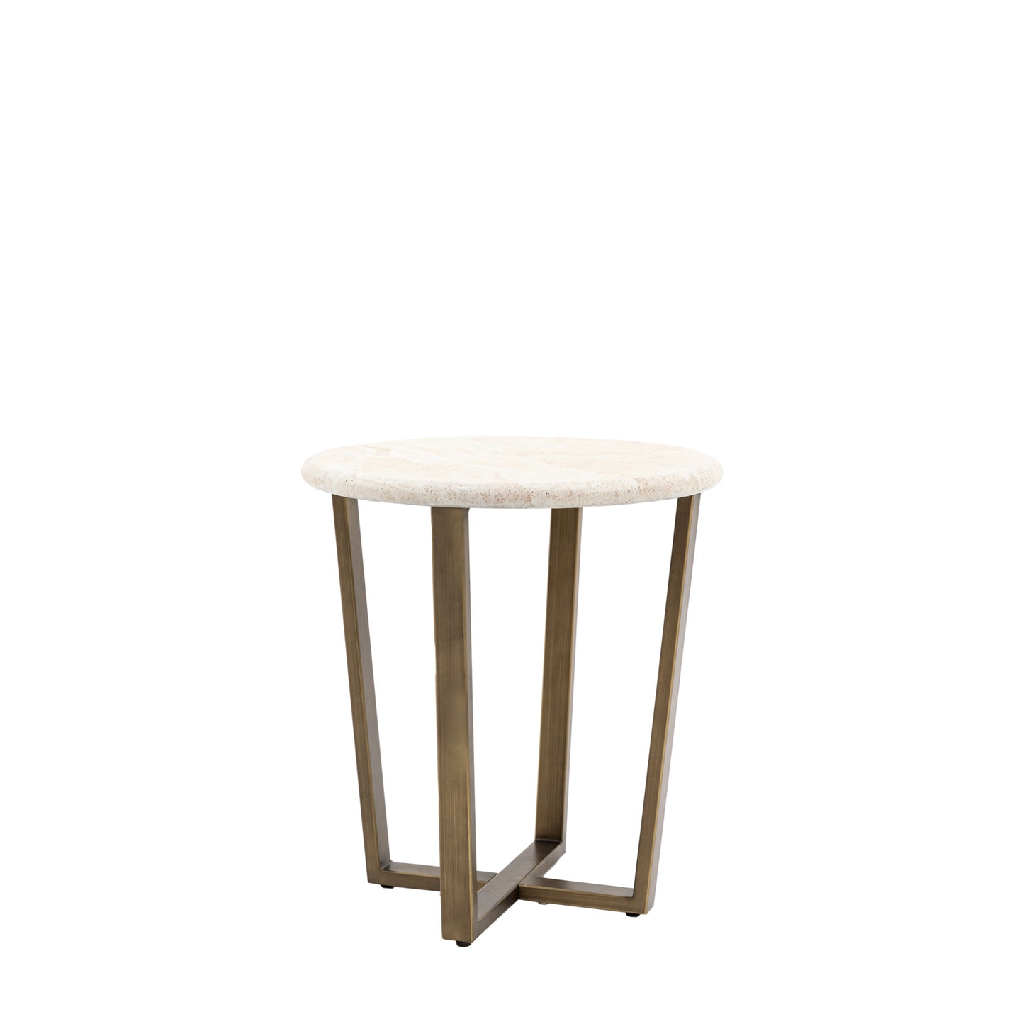 White Faux Marble And Steel Frame Side Table