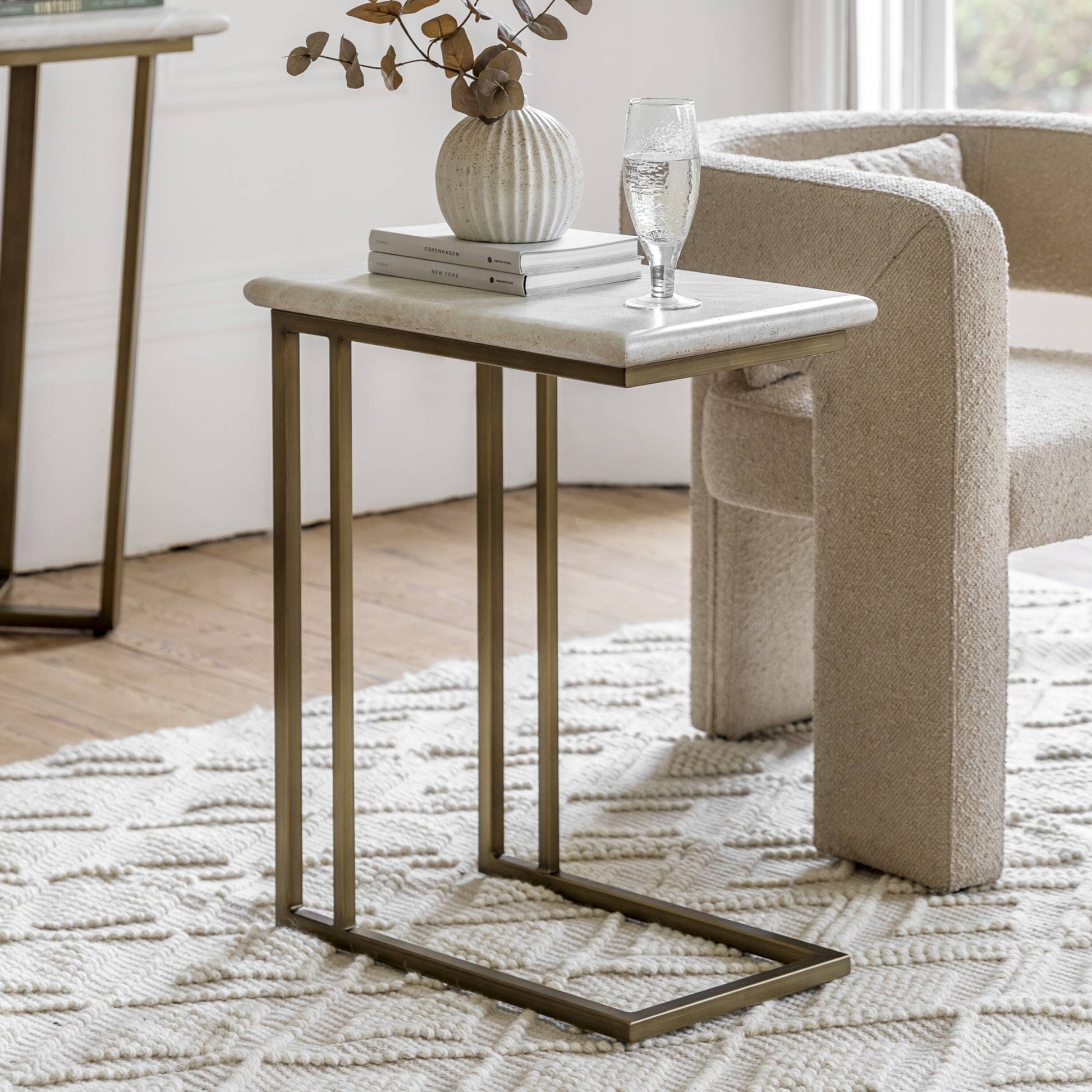 White Faux Marble And Steel Frame Supper Table 