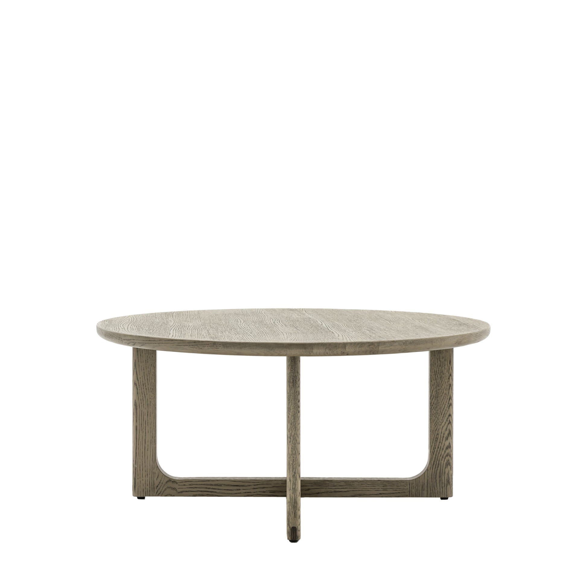 Scandi Exposed Wood Round Coffee Table |Smoked 