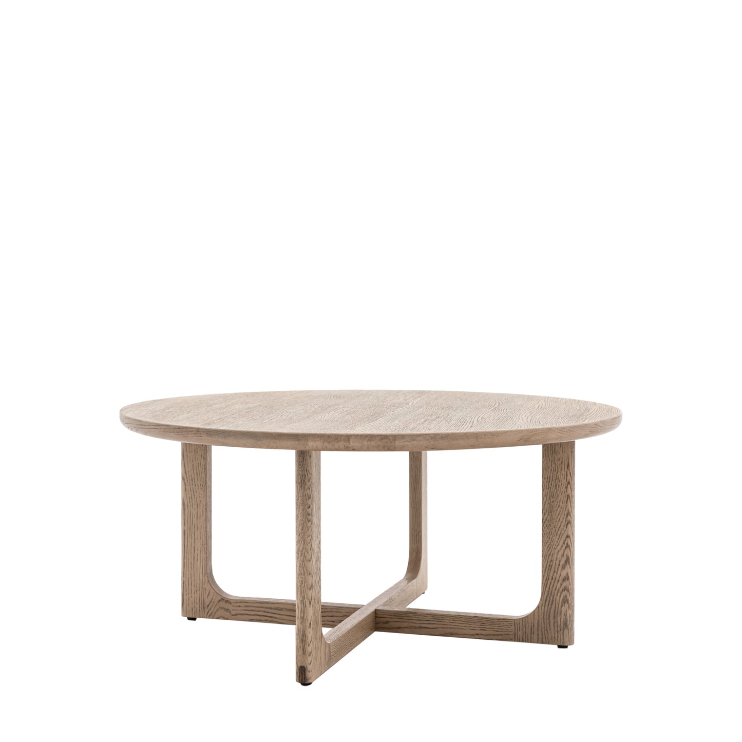 Scandi Exposed Wood Round Coffee Table |Smoked 